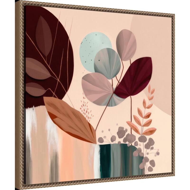 Celeste Complement by Bella Eve Framed Canvas Wall Art Print - Sylvie Beaded Gold
