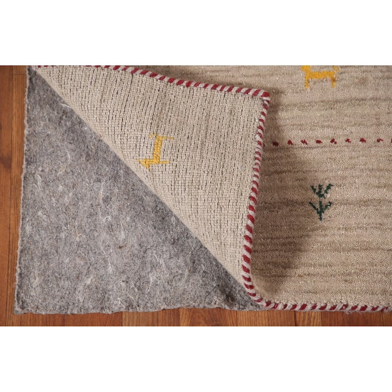 Gabbeh Accent Rug Hand-Knotted Oriental Wool Carpet - 3'0"x 4'10"