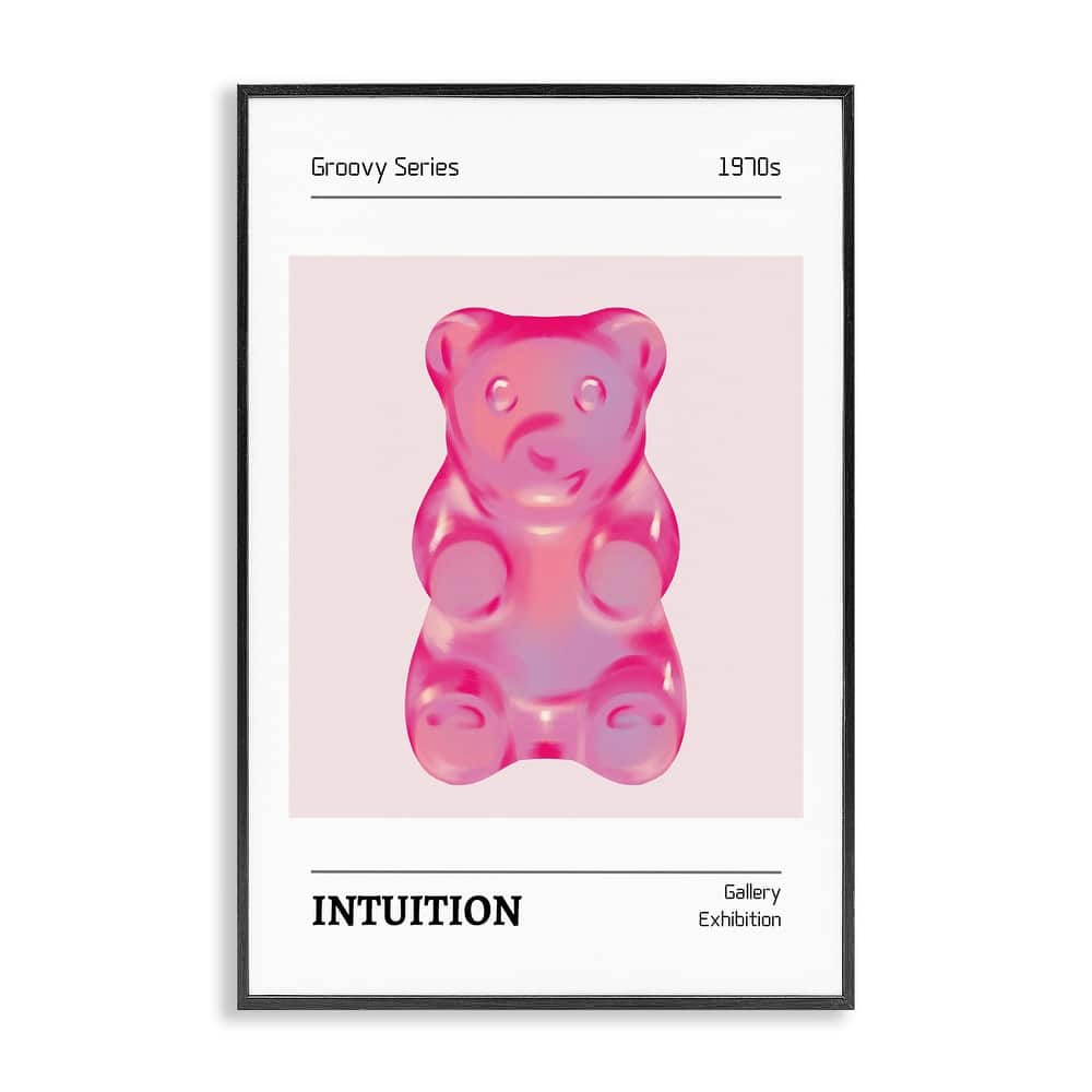 Stupell Intuition Phrase Candy Bear Framed Giclee Art Design By LSR Design Studio