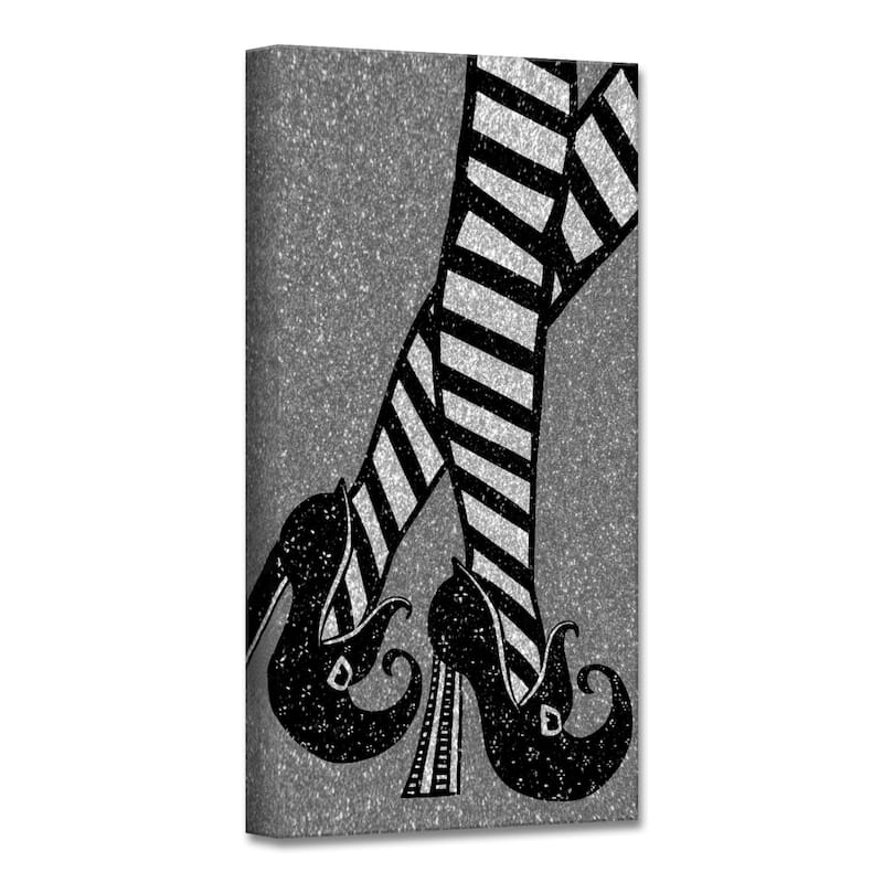 Black Chic and Bewitched III Canvas Halloween Wall Art Decor 16" x 8"