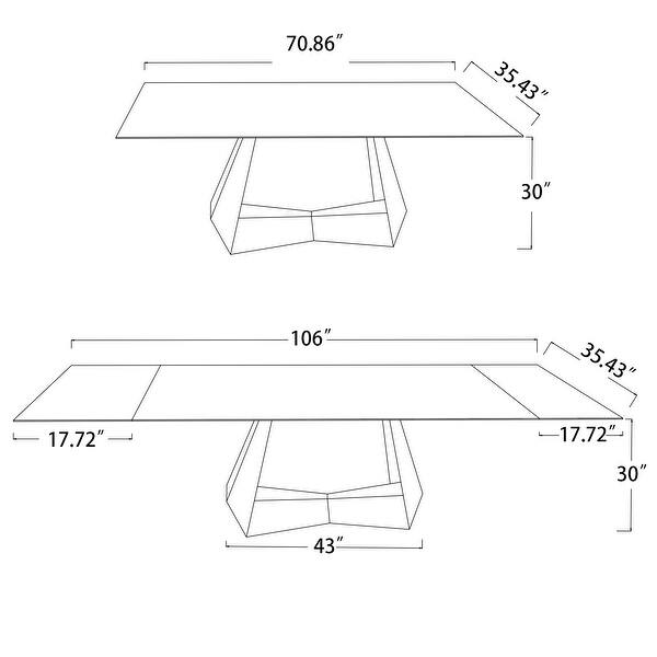 Davee Extendable Dining Table With Glass Top and Steel Stand - 70.87 ...