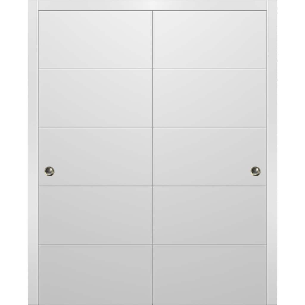 SartoDoors Planum 0770 | Bedroom Door Interior Door | Solid Wood | Hardware Set | 36x80, White