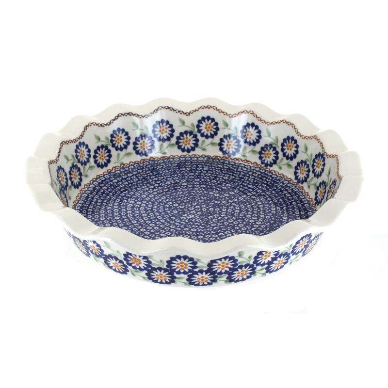 Blue Rose Polish Pottery Z159 Manufaktura Pie Plate - Peach Blossom
