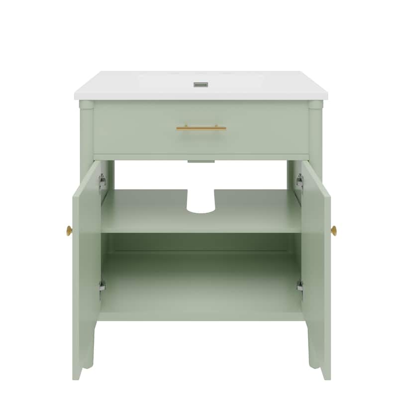 Bathroom Vanity with Sink, Bathroom Cabinet with Soft Close Doors and Adjustable Shelf