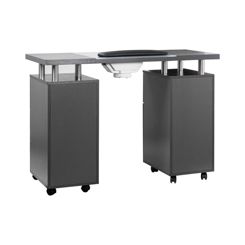 Manicure Table GLASGLOW Grey Salon Nail Table Salon Furniture - N/A