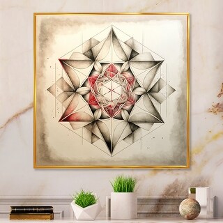 Designart "Sacred Geometry In Vintage Color Tones III" Modern Geometric ...