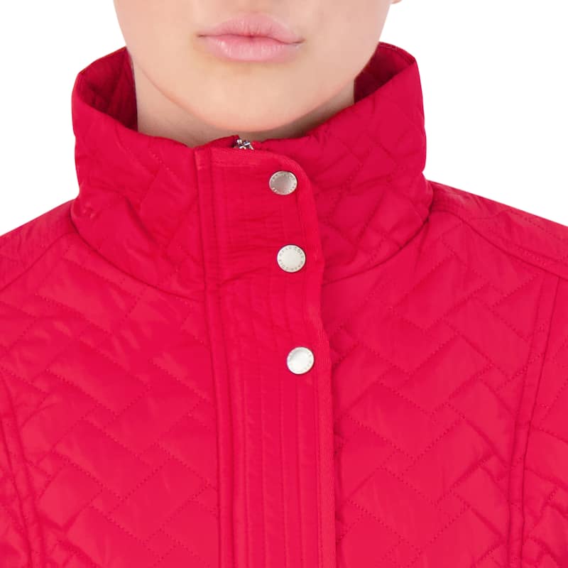 Cole Haan Women's Funnel Neck Quilted Jacket - Red - M