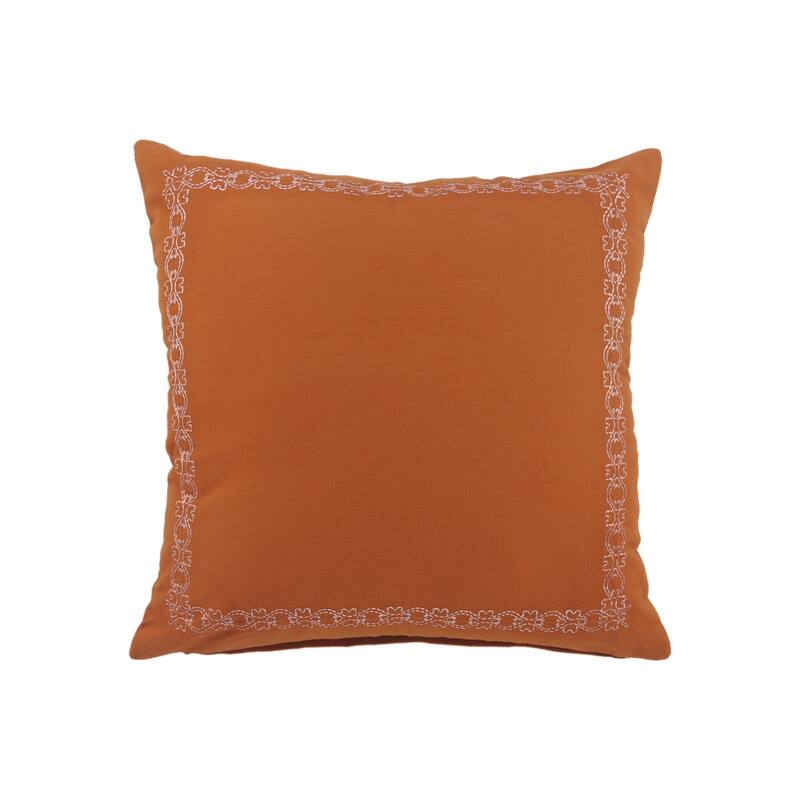 Sevita Dainty and Delicate Embroidered Border Throw Pillow
