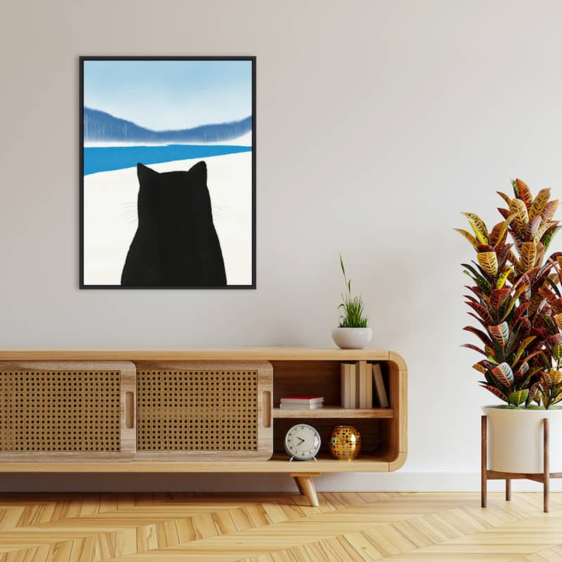Car Fur Portrait by Little Dean Framed Canvas Wall Art