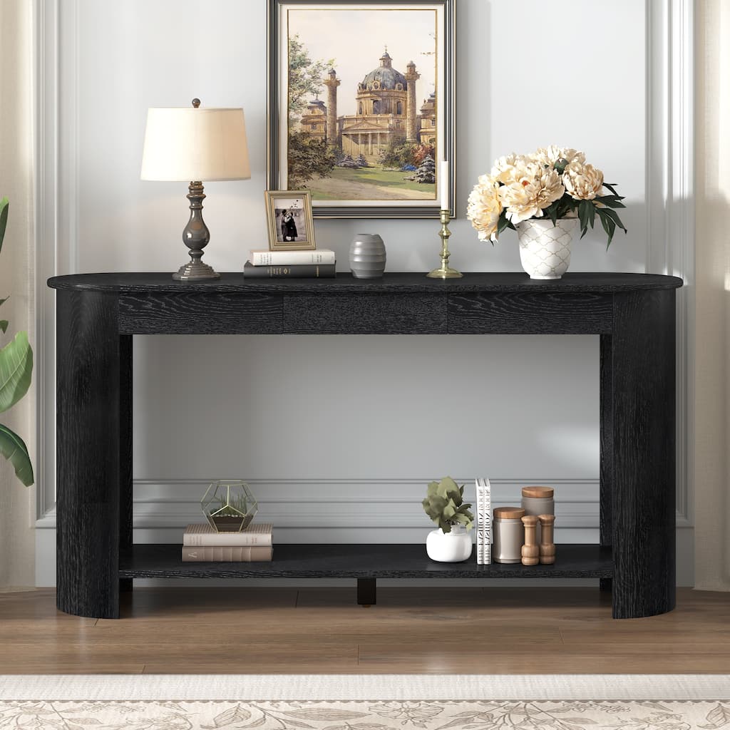 Minimalist Console Table Entryway Table with Shelf, Accent Table Sofa Table Hallway Table with 3 Drawers