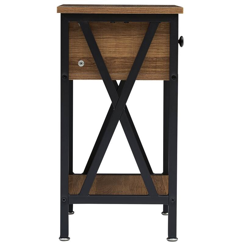 VECELO Mid Century Modern Nightstand with Storage Shelves, Set of 2 Nightstands, End Table/Side Table