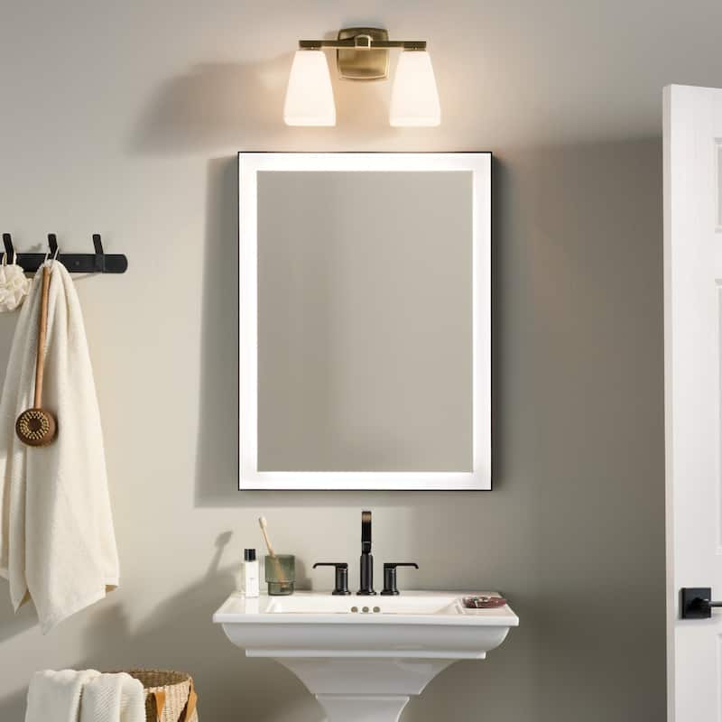 Kichler Lighting Marant 14.25" 2-Light Vanity Light with Opal Glass in Champagne Bronze