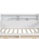 preview thumbnail 17 of 15, Wooden Twin Size Daybed with Storage Shelves, Multi-functional Bed with 2 Storage Drawers and Study Desk, Antique White