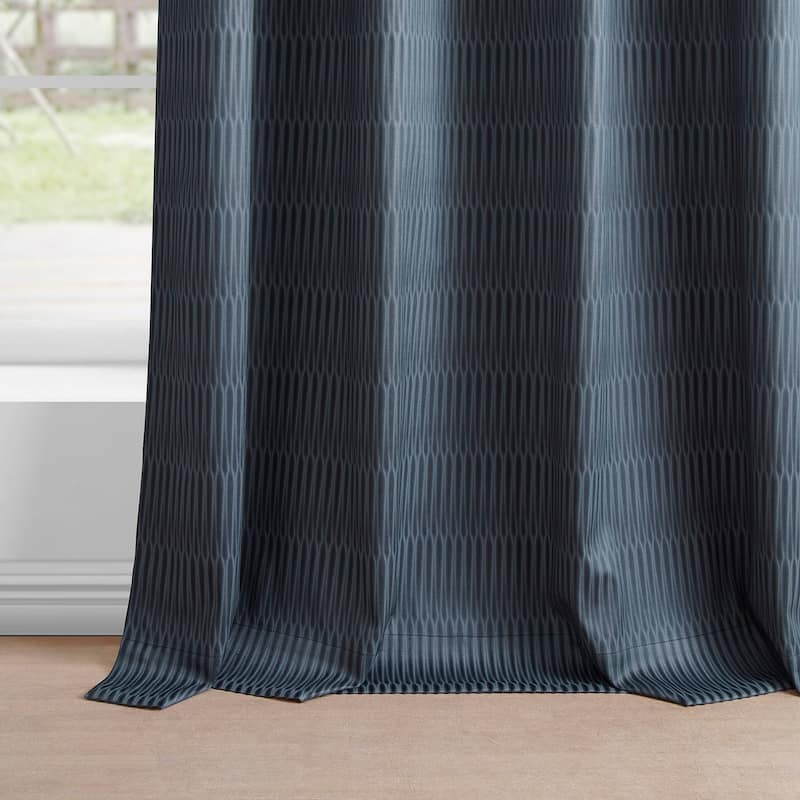 Exclusive Fabrics Lounge Embossed Grommet Velvet Curtains - Room Darkening Curtain for Bedroom & Living Room (1 Panel)