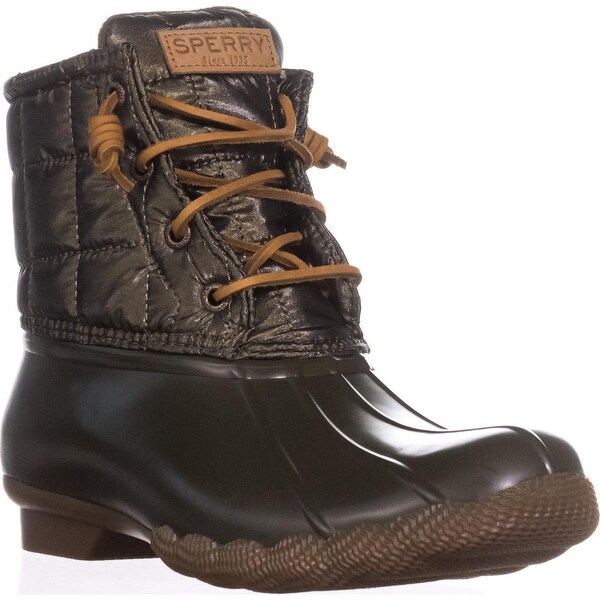 sperry saltwater shiny quilted waterproof boot
