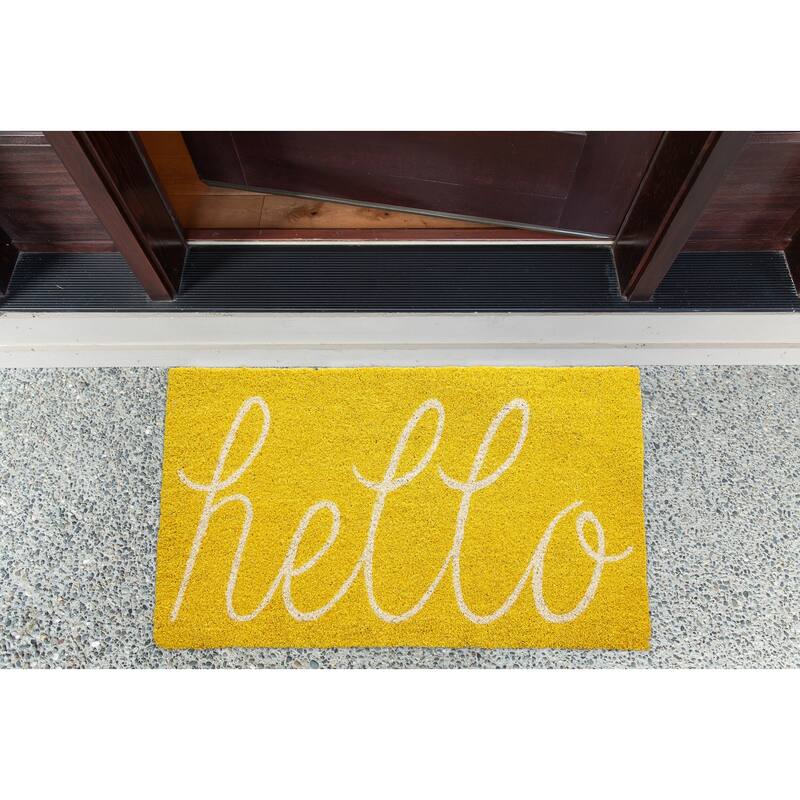 DII Yellow Hello Doormat
