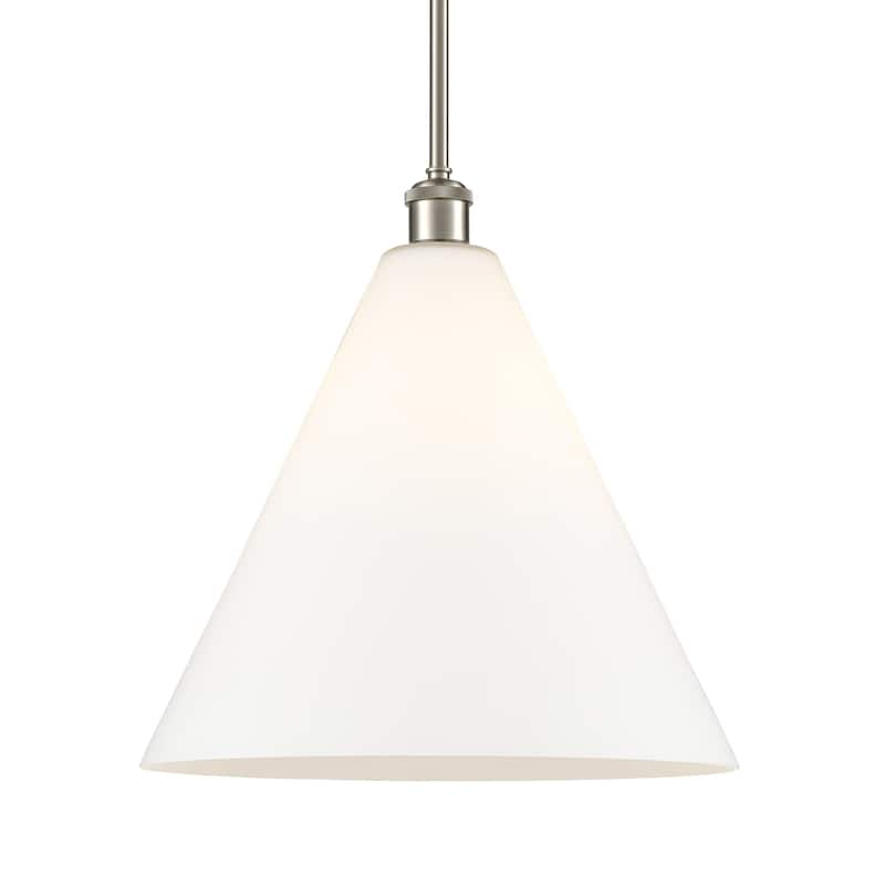 Innovations Lighting 516-1S-17-16 Berkshire Pendant Berkshire 16" Wide - Brushed Satin Nickel / Matte White