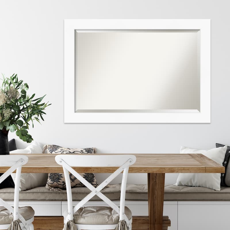 Beveled Wall Mirror - Cabinet White Frame - Cabinet White