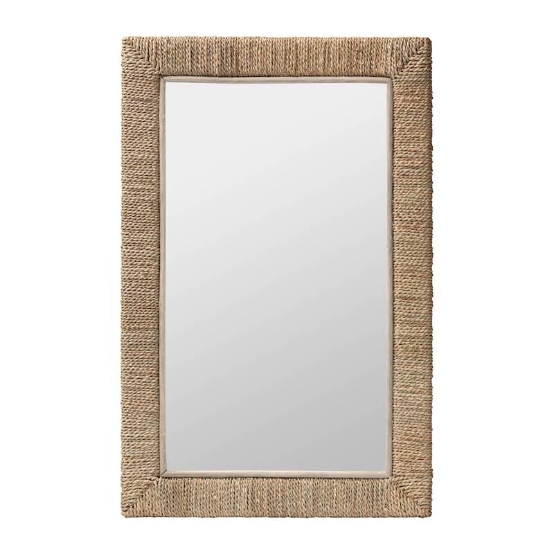 Geralyn Japandi Natural Seagrass Wall Mirror - Rectangle