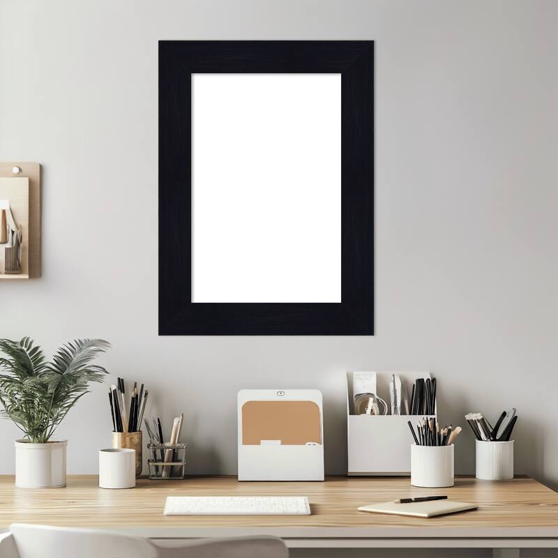 Amanti Art Shiplap Navy Framed Dry Erase Magnetic Board