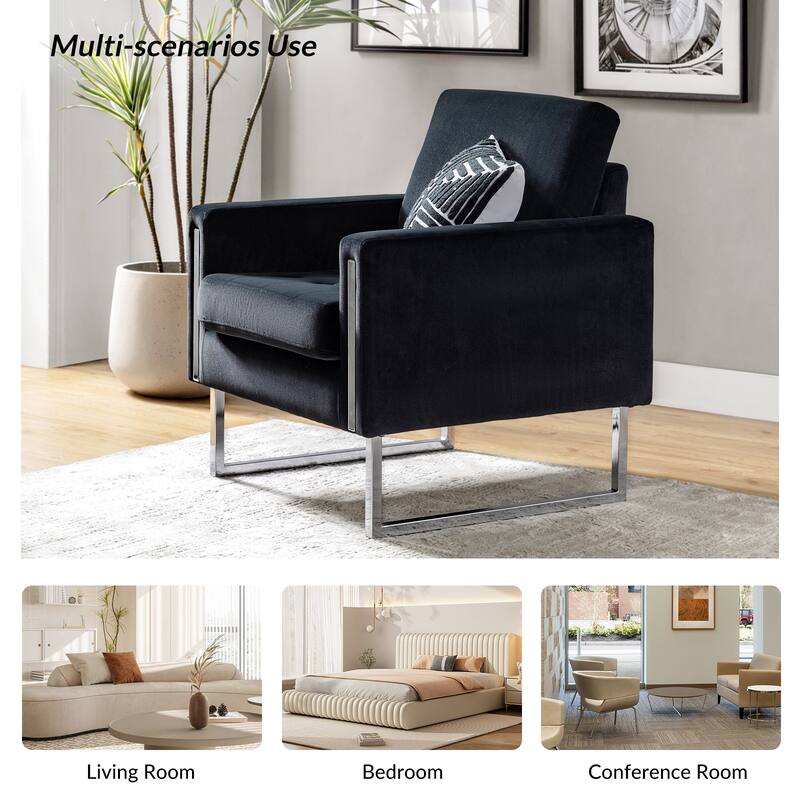 Trendy Elastus Comfy Club Chair with Chic Metal Legs for Stylish Decor
