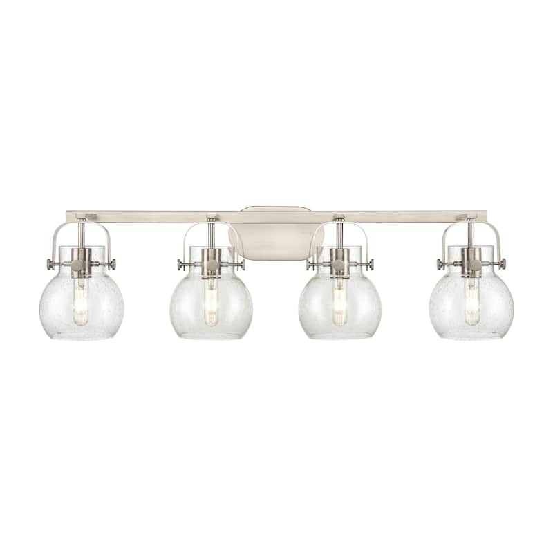 Innovations Lighting Pilaster II Sphere - 4 Light 6" Wall-Mounted Bath Vanity Light.