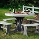 preview thumbnail 2 of 29, Poly Lumber Round Dining Table Set with 28" Benches