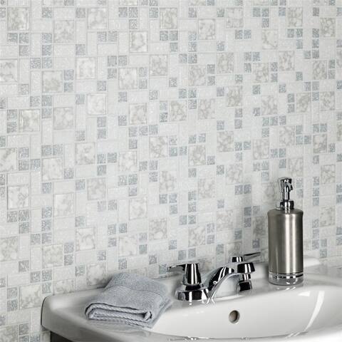 Merola Tile University Light Grey 11.75" x 11.75" Porcelain Mosaic Tile