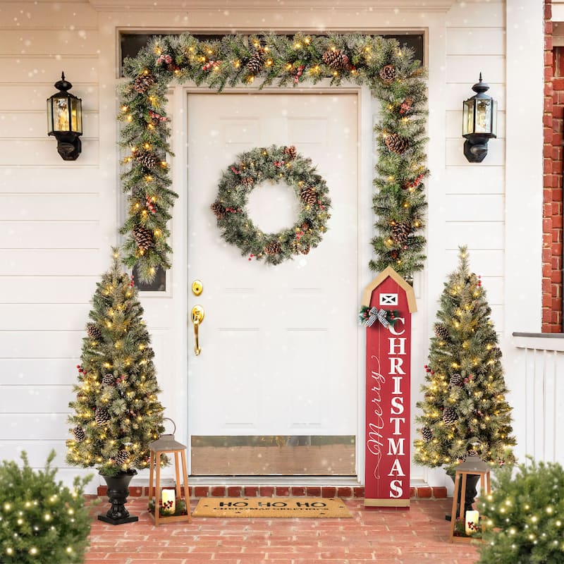 Glitzhome 42"H Christmas Wooden"Merry Christmas" Porch Sigh - Merry Christmas - 42"