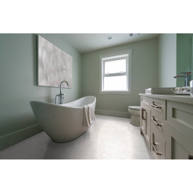Fit Mosaic 11 in. x 11 in. Marble Mesh-Mounted Mosaic Wall and Floor Tile