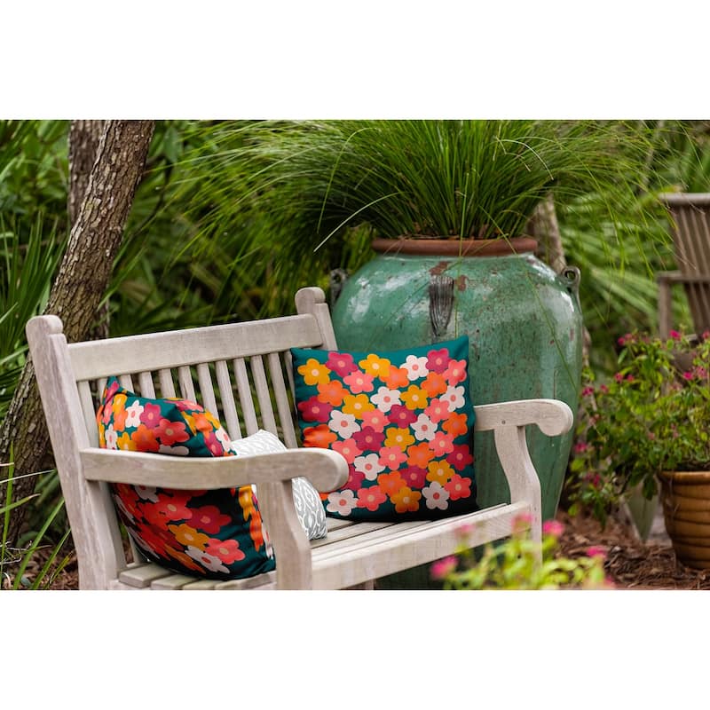 Flower Stack Indoor/Outdoor Throw Pillow