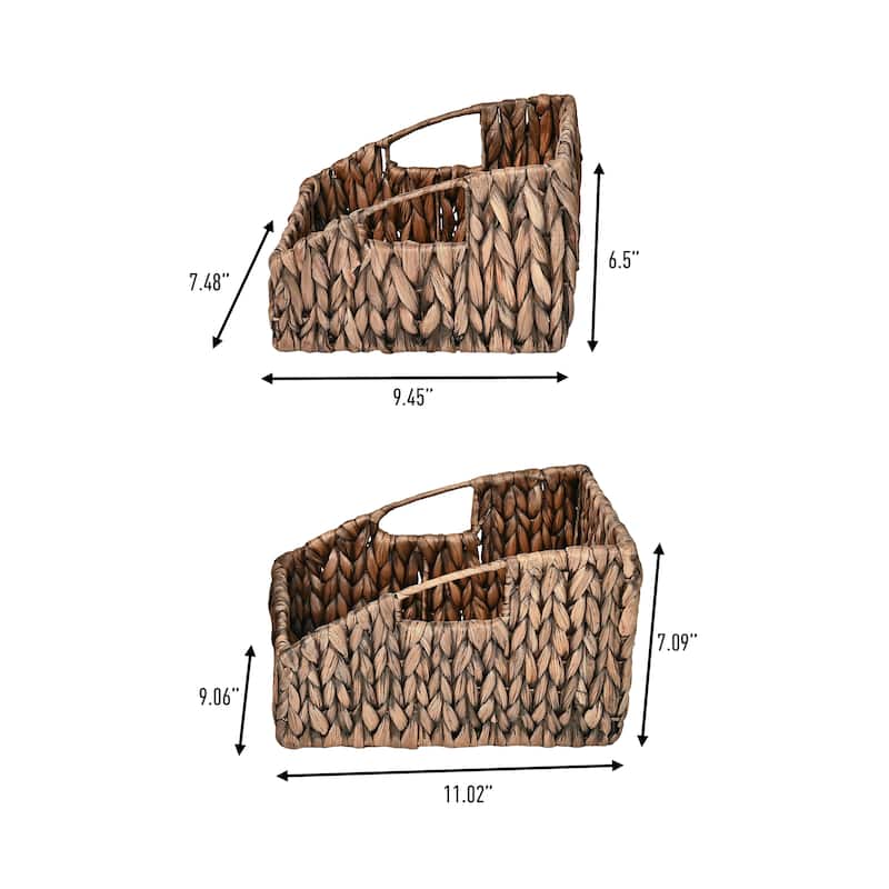 happimess Hyacinth Slanted Nesting Baskets with Handles (Set of 2)