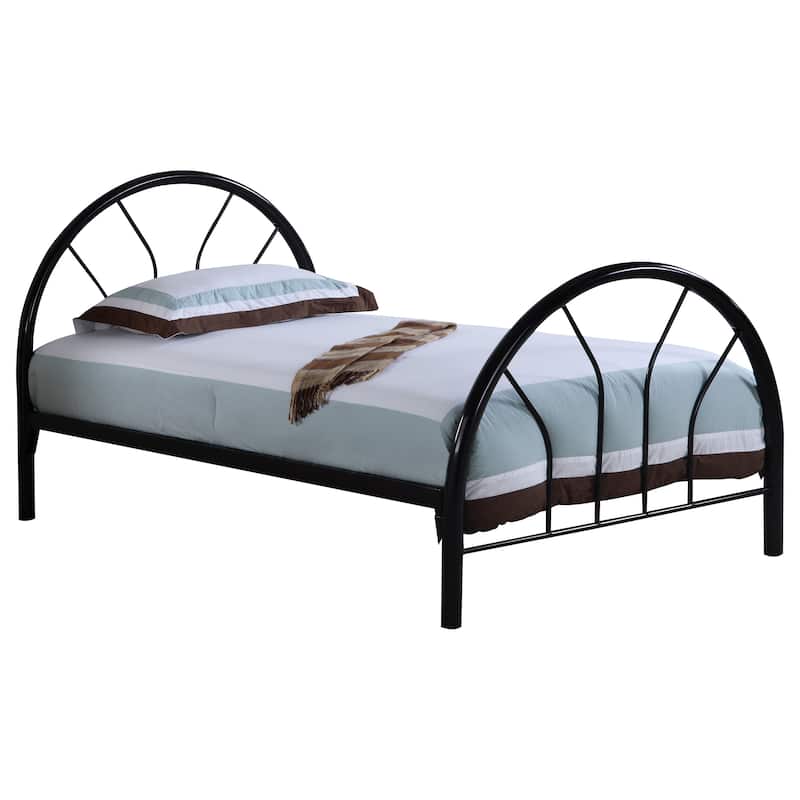 Marjorie Transitional Metal Frame Twin Bed - Black