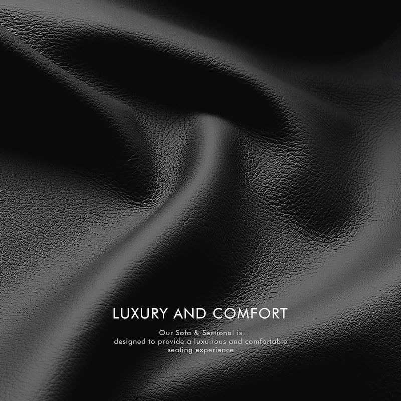 113" W Faux Leather Dual-Power Oversized Width Seat Sofa with Ajustable Headrest, USB & USB-C Charging