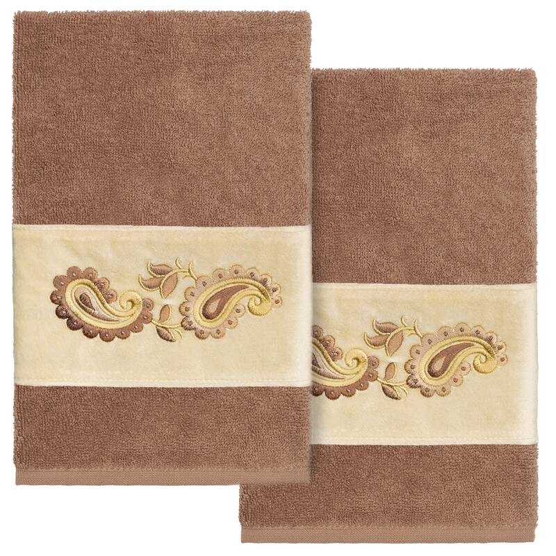 Authentic Hotel and Spa Turkish Cotton Mackenzie 2PC Hand Towel Set - Latte