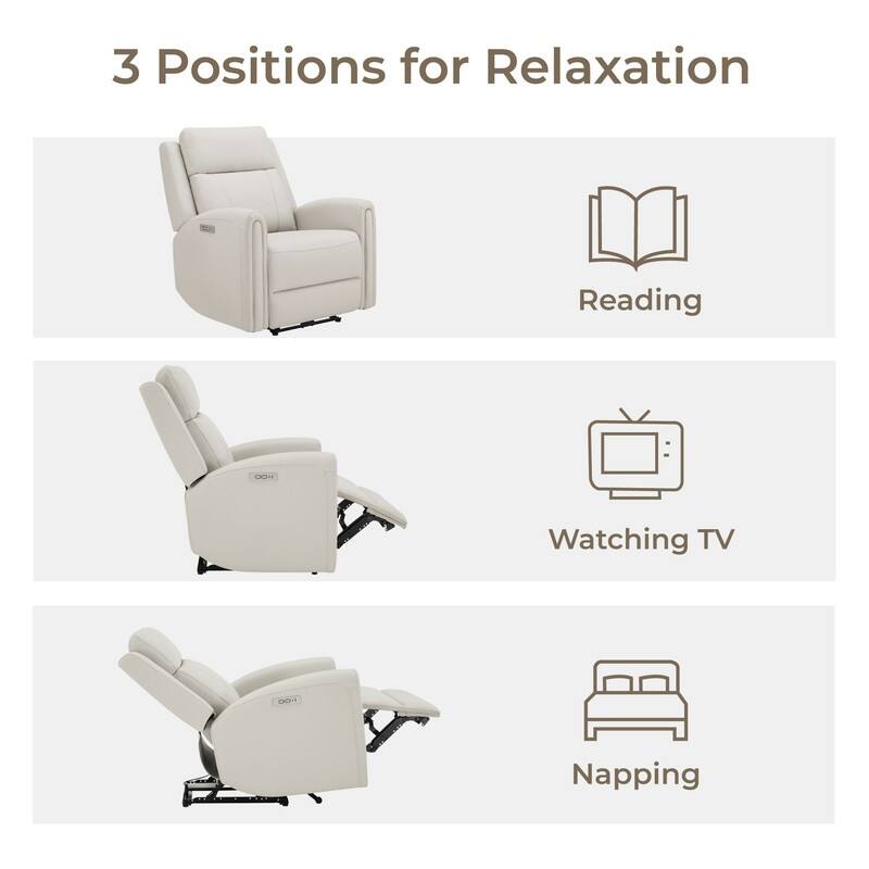 Spruce & Spring Power Recliner Chair Wall Hugger with USB & Type-C Charge