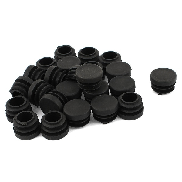 Unique Bargains 24 Pcs Antislip Plastic Round 22mm Dia Chair Foot Cover Table Furniture Leg Protector Balck