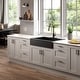 preview thumbnail 6 of 11, Parker Matte Black Fireclay 34″ Single Bowl Quick-Fit Farmhouse Apron Front Drop-in Kitchen Sink and Drain