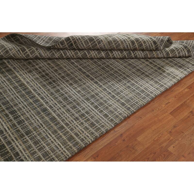 Hand Knotted Oriental 100% Wool Carpet Modern All-Over Multi-Colored Gabbeh Area Rug - 7' 9'' X 5' 5''