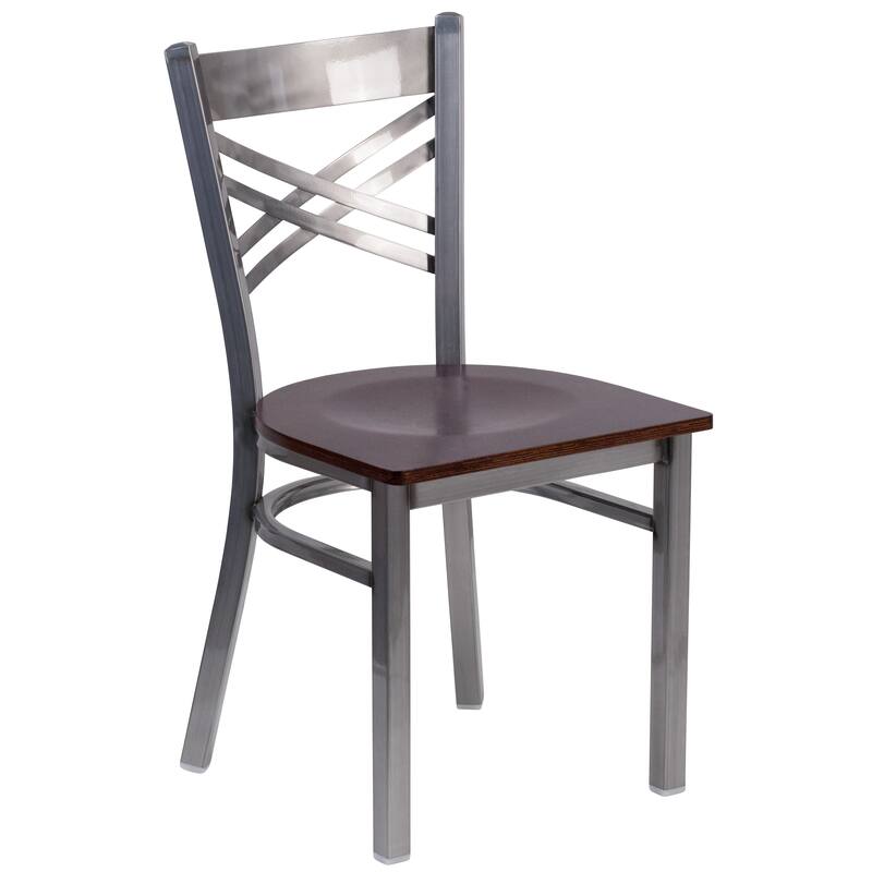Steel X-back Restaurant Chair - 16.5"W x 17"D x 32.25"H