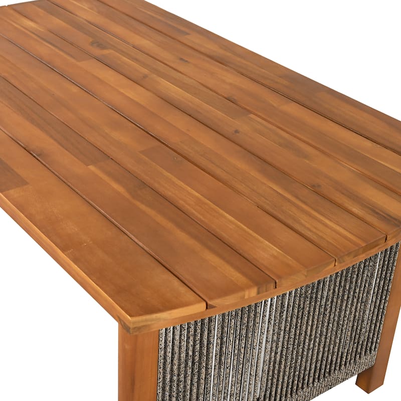 Christopher Knight Home - Zelphius Outdoor Acacia Wood Loveseat with Table