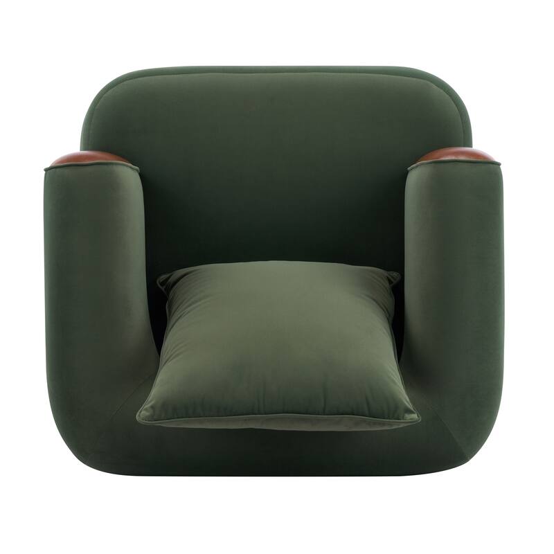 Christopher Knight Home Elyndor Velvet and PU Lounge Chair with Wrap-Around Backrest