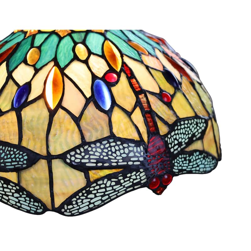 Tiffany Style Dragonfly Design 3-light Linear Island Fixture