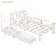 preview thumbnail 46 of 59, Vertical Headboard Footboard Platform Bed Frame, Both Side Guardrails, Wooden Slat Panel Bed with 2 Storage Drawers