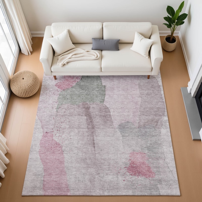 Premium Washable Super Soft Vintage Modern Mayfield Rug - Blush - 3' x 5'