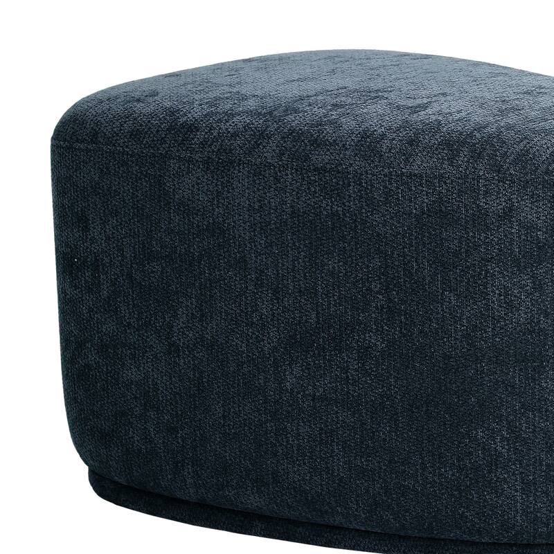 Leon 26" & 43" W Chenille Triangle Cocktail Ottoman Set