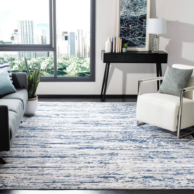 SAFAVIEH Amelia Modern Abstract Rug - 10' x 14' - Grey/Navy