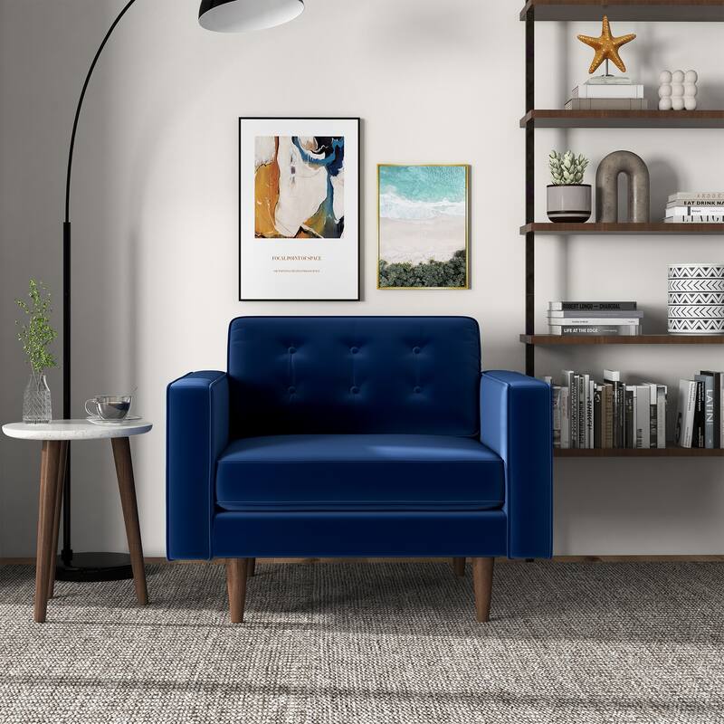 Kerry Mid Century Luxury Tufted Wide Comfy Accent Armchair