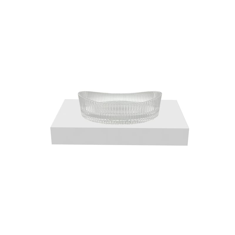 Decorative 20" Oval Crystal Vessel Sinks With White Base