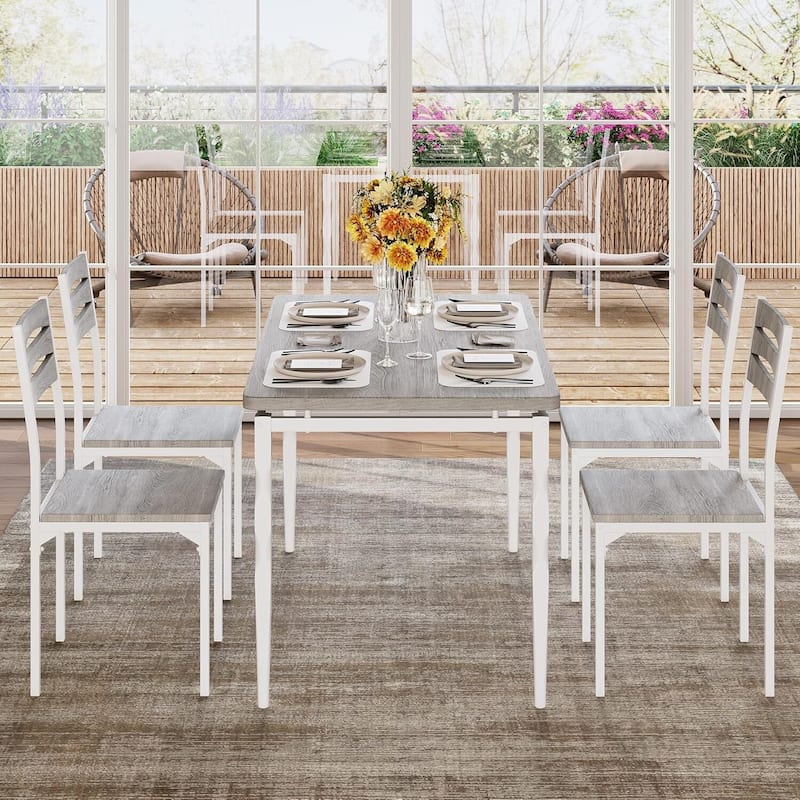 5 Piece Dining Table and Chairs Set for Dining Room Kitchen Apartment